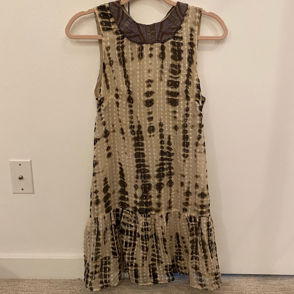 Cynthia Vincent Animal Print Safari Mini Dress